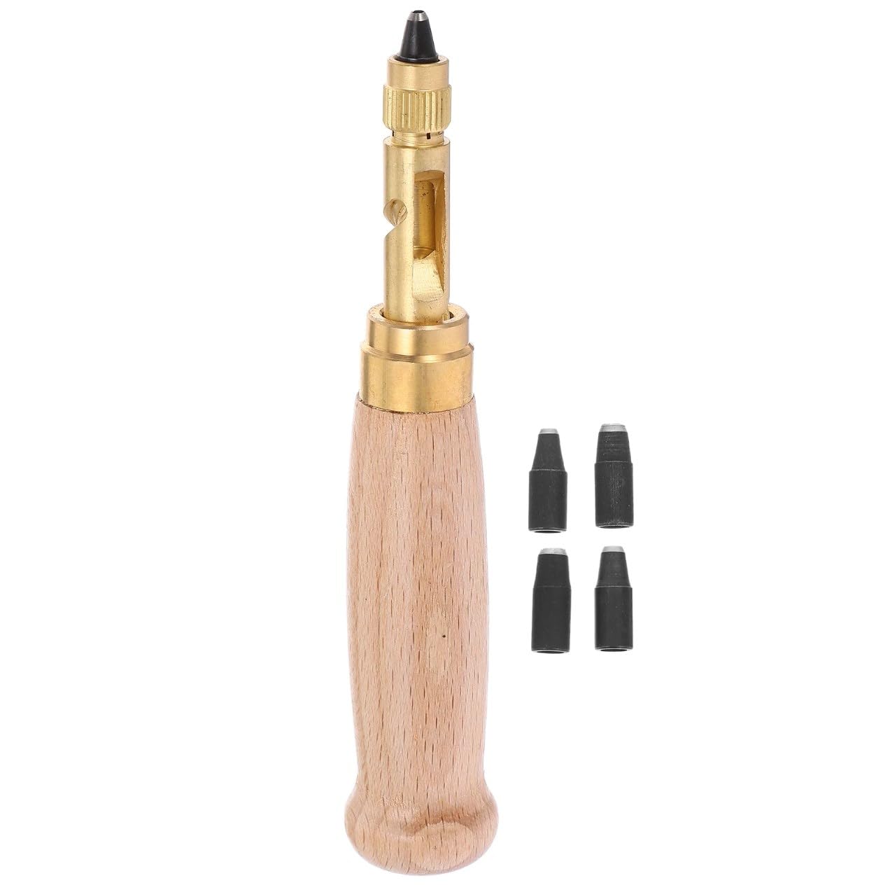 Healifty 6pcs Screw Hole Punch Leather Tool Book Drill Craft Paper Punch Kit 6 Tips 1.5mm 2mm 2.5mm 3mm 3.5m 4mm