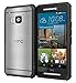 HTC One M9 Case, roocase [Glacier Tough] Hybrid Scratch Resistant Clear PC/TPU Armor Full Body Protection Case Cover for HTC One M9 (2015), Granite Black