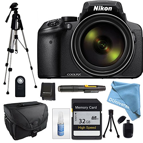 Nikon Coolpix P900 Black With Camera Case Full Size Tripod