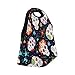 InterestPrint Mexican Sugar Skull Insulated Lunch Tote Bag Reusable Neoprene Cooler, Day of the Dead Portable Lunchbox Handbag for Men Women Adult Kids Boys Girls