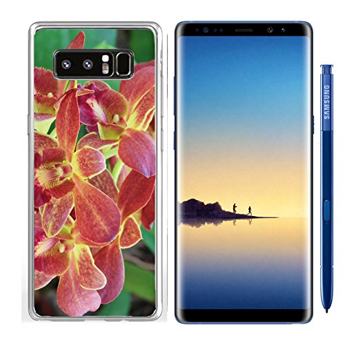 Luxlady Samsung Galaxy Note8 Clear case Soft TPU Rubber Silicone IMAGE ID 21095555 Dendrobium red orchid