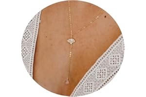 MIDEEO CZ Round Drop Y Necklace for Women 18K Gold Plated Dainty Cubic Zirconia Cut CZ Lariat Y-Shaped Necklace Delicate Cute Simple Jewelry Gift