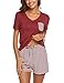 Hotouch Womens Pajama Set Striped Short Sleeve Sleepwear Pjs Sets