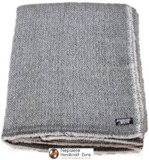 Himalayan Cashmere Throw,Natural Cashmere Blanket 54" x 108",Hand Made in Nepal