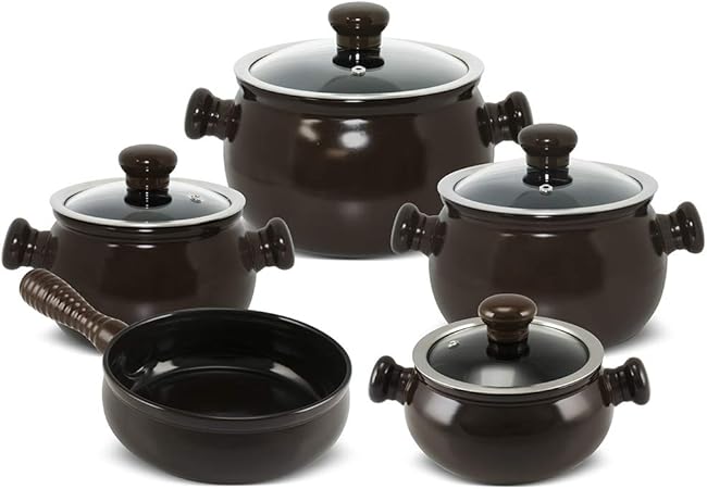 Conjunto de Panelas de Cerâmica Premiere Joy, 5 Peças, Chocolate, Ceraflame