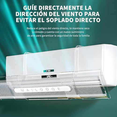 Deflector de Aire Acondicionado Ajustable, Escudo Deflector de Aire Acondicionado, ala Ajustable