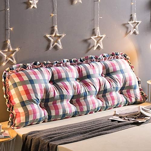 Wgang Korean Version of Cotton Headboard Large Cushion Soft Bag Removable Wash Bed Cotton Large Back Sofa Long Pillow Bed Back (Color : E, Size : 120cm)