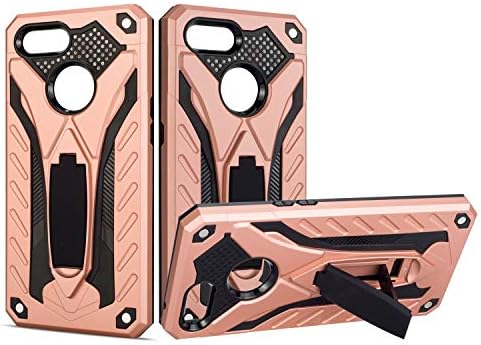 Naozbuyrig Case for Oppo F9, Genuine Stable Kickstand Function Shockproof Protection Back Case Cover (Color : Rose Gold)