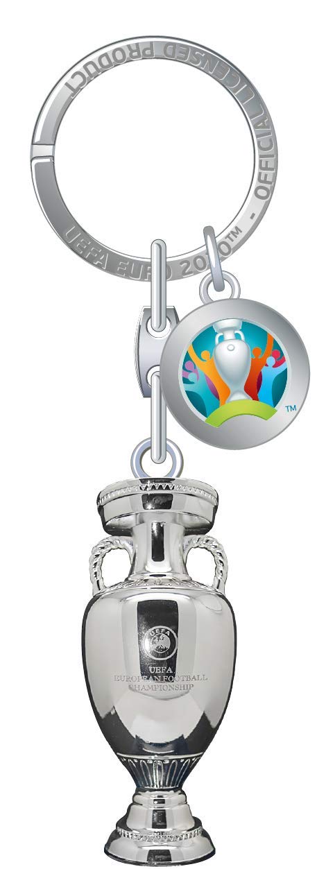 UEFA EURO 2020 Keyring Trophy (45mm), Unisex-Adult, Grey, 45mm