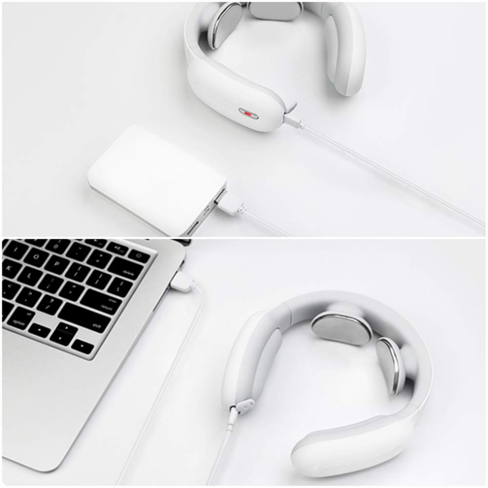 USB Charging Smart Shoulder and Neck Massager with Heat Cordless Electric Deep Tissue 3D Kneading for Muscle Pain Relief Office, Home car（Blue）