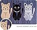 Elohas Cute Cat Feeding Waterproof Non Slip 16 * 24 inch Doormats Rug Carpet for Kitchen,Bath Room,Pet Feeding Blue