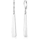 ALEXCRAFT Sterling Silver Long Dangle Earrings for Women 14k Gold Plated Leverback Earrings Trendy Silver Hypoallergenic Lightweight Drop Earings for Women Jewelry Gifts