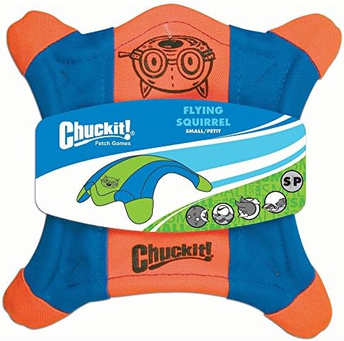 Chuckit! FLYING SQUIRREL Dog Fetch Toy Floating Flyer Glowing Paws SMALL 9-inch