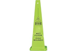 CORTINA SAFETY PRODUCTS Cortina Lamba 36" Cone 'Wet Floor' Eng/Spanish, 03-600-09L, Lime