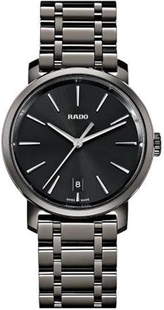 Amazon Com Rado Diamaster Quartz Movement Black Dial Men S Watch R14072177 Watches