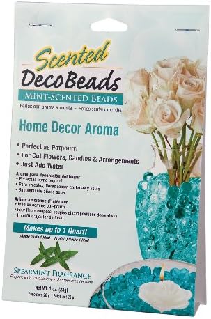 Scented Deco Beads 1oz (makes 1 quart/liter) - Water Storing Color Hydro-gel For Home Decor Aroma (Spearmint (Turquoise))