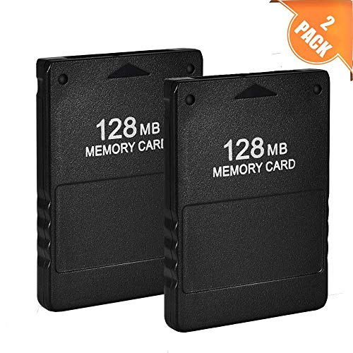 Braylin 128MB High Speed Memory Card for Sony PS2, Compatible with Sony Playstation 2, Pack of 2