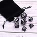 HESTYA 7 Pieces Metal Dices Set DND Game Polyhedral Solid Metal D&D Dice Set with Storage Bag and Zinc Alloy with Enamel for Role Playing Game Dungeons and Dragons, Math Teaching (Ancient )