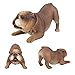 Toymany 2PCS Realistic Large Bulldog Figurines, Solid Dog Figures Toy Set, Christmas Birthday Gift Party Decoration for Kids Toddlers Children