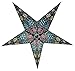 GalaxyArts Paper Star Lantern, 24 Inch Chakra Turquoise 3D Light-Up Hanging Lamp, Handcrafted Hollow Out Star Decoration for Christmas, Wedding, Parties, Birthday, Indoor Outdoor Home Décor (Medium)