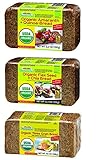 Mestemacher Organic Bread 3 Flavor Variety Bundle - (1) Each: Three Grain, Flax Seed Chia, and Amaranth Quinoa, 12.3-17.6 Ounces