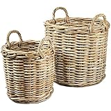 Pflanzkorb rund Rattan grau Folie (3er Set): Amazon.de: Küche & Haushalt