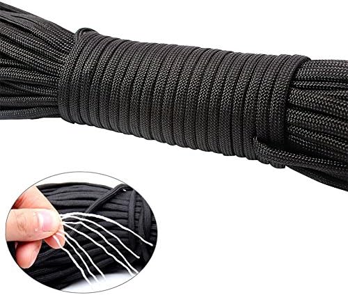 JTENG Paracord Planet 100 Ft Hanks (31M) of 550lb Paracord,7 Strand 4mm Tactical Parachute Rope