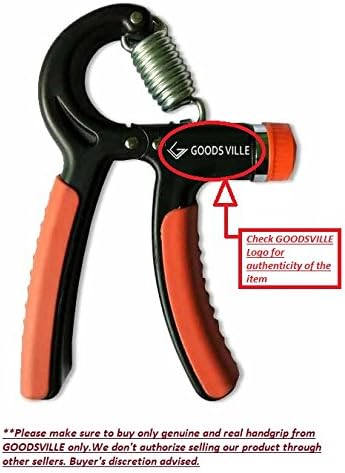 Goodsville Handgrip Strengthener Exerciser Adjustable Resistance 5 Kg To 50 Kg (Black & Orange) With Non Slip Rubber Grip
