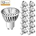 SHINE HAI GU10 Led Light Bulbs 50W Equivalent, 100% Aluminum Reflector 5000K Daylight White, 40 Degree Beam Angle, CRI>85, Non-Dimmable, Pack of 12