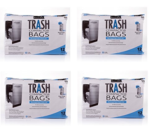 BestAir Trash Compactor Bags(16'' D. x 9'' W. x 17'' H,pack of 12) (4 pack)
