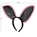 Funny Party Hats Halloween Costume for Women - 4 Pc Set - Black Bunny Ears, Collar, Cuffs & Tail - Bunny Costume - Bunny Costume