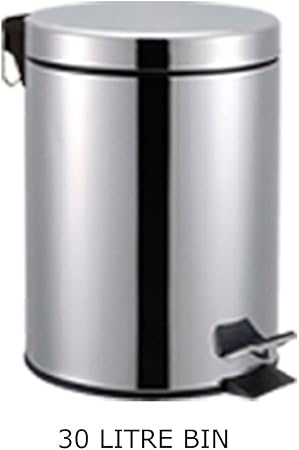S Sless Steel 3l 5l 12l 20l 30l Silver Pedal Bin Kitchen Bathroom