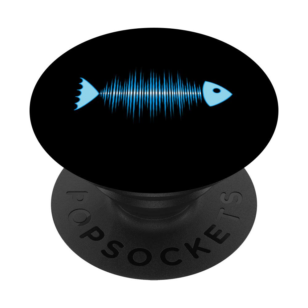 Fish bone sound waves music pulse audio equalizer heartbeat PopSockets Swappable PopGrip