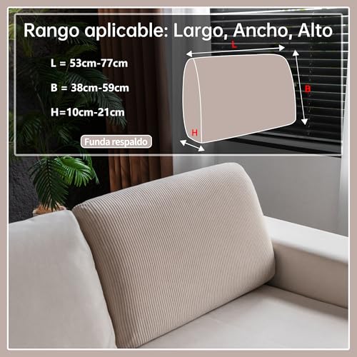 OHSIO Elastic Sofa Cushion Cover, Non-Slip Washable, Universal, Durable and Easy to Clean (Light Brown, 1 Backrest Cover)