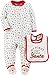 Carters Unisex Baby 2-Piece Santa Bib & Sleep & Play Set White