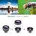 iPhone Camera Lens, Fuleadture 3 in 1 Universal 230° Fisheye Lens, 15X Macro Lens, 0.65X Wide Angle Clip-On Cell Phone Lens Kit for iPhone, Samsung and Other Smartphones
