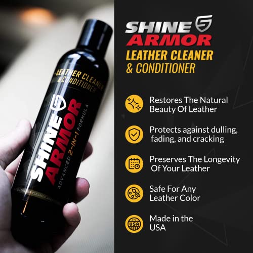 SHINE ARMOR Leather Cleaner Conditioner & Protector for Car Interior