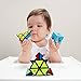 D-FantiX Qiyi Pyramid Cube, 3x3 Pyramid Speed Cube Triangle Cube Puzzle Black