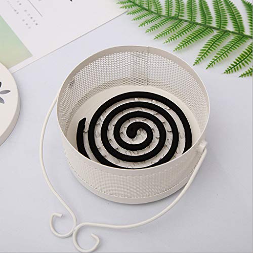 DIGOOD Mosquito Coil Holder Retro Portable Mosquito Incense Burner for Home and Garden (White) - Thumbnail 3