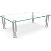 Hemudu Clear Computer Monitor Stand Riser with Height Adjustable Multi Media Desktop Stand for Flat Screen LCD LED, Laptop/Notebook/Xbox One,HD01T-002