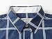 Emiqude Mens Casual Slim Fit Long Sleeve Pocket Constrast Plaid Dress Shirt Large Navy
