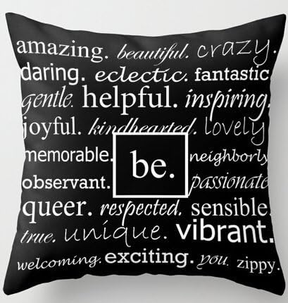 Unique Style Customized Be Unique Joyful Lovely Quotes Square Zippered Soft Throw Pillowcase Soft Durable Pillow Sham 18x18 Inch