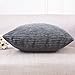 Home Brilliant Throw Pillows 18x18 Soft Decorative Striped Corduroy Velvet Square Spring Throw Pillow Cover for Couch Sofa, 45 x 45 cm, Dark Grey