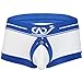 YiZYiF Men's Boxer Brief Buckled Pouch Shorts Underwear White Medium