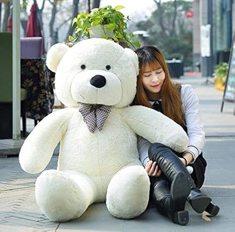 Amazon Co Jp 140cmから0cmの安い巨大なぬいぐるみのない空のテディベアクマの皮のコート柔らかい大きな皮の殻半完成のぬいぐるみ柔らかい子供の人形 白い 160cm ホーム キッチン