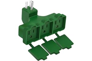 K KASONIC - 3-Outlet Wall Plug Adapter, Indoor/Outdoor Use, UL Listed, Heavy Duty Multi Outlet Power Extender, Safe Cover and All Weather Resistant for Home, Office, Garage, Patio (1 Pack)