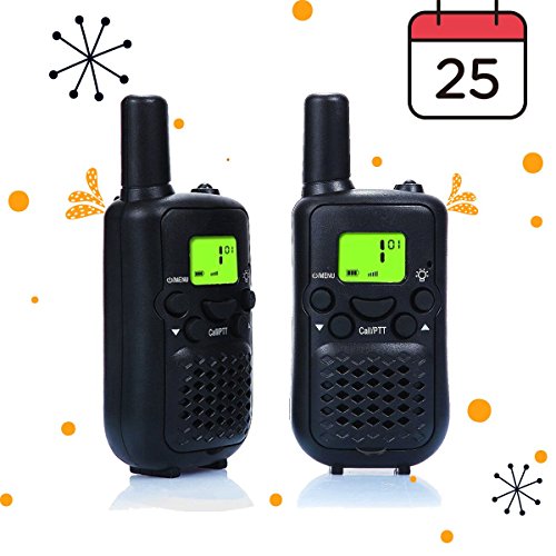 Walkie Talkies, Wireless Interphone 22 Channel FRS/GMRS 2 Way Radio 2 miles (up to 3 Miles) UHF Handheld Walkie Talkies for Kids,Business Outdoor Use(1 Pair) (Black)