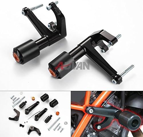 Advan Black CNC Frame Slider Cover Protector Bobbins for KTM 1290 Super Duke / R