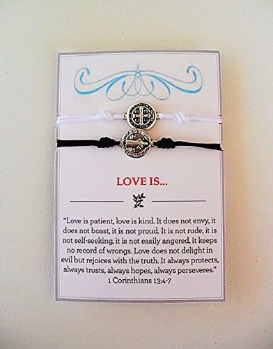 St Benedict Blessing Bracelets / Pair/ Him and her / Gift / LOVE