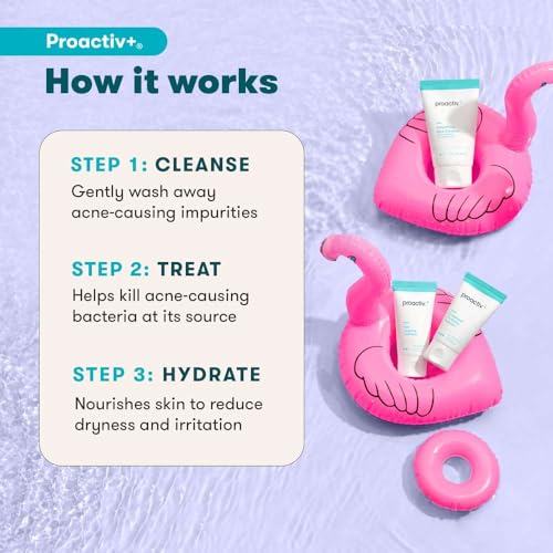 *2025-7-31* PROACTIV+ 3 STEP ADVANCED SKINCARE ACNE TREATMENT – SALICYLIC ACID FACE WASH, BENZOYL PEROXIDE PORE MINIMIZING TREATMENT, AND SALICYLIC ACID HYDRATING MOISTURIZER – 30 DAY COMPLETE ACNE SKIN CARE KIT